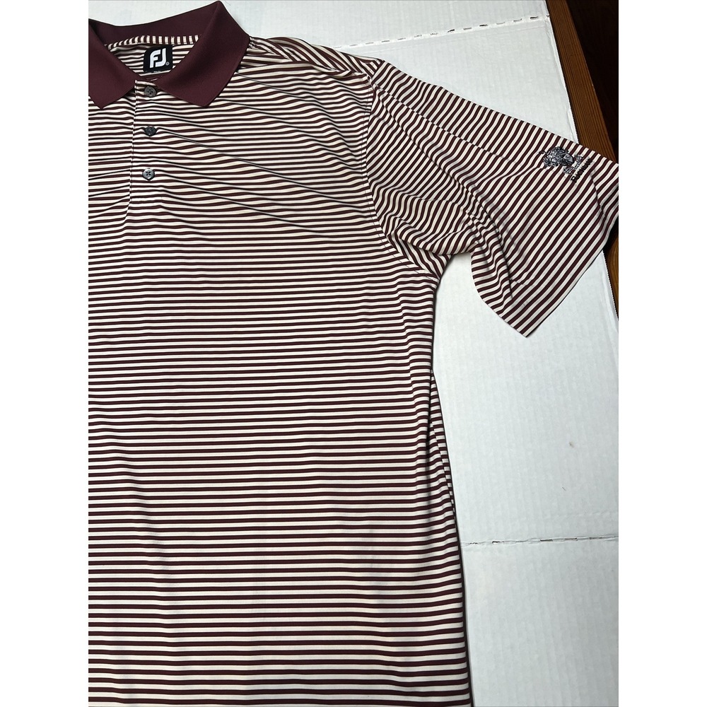 Footjoy Golf Polo Shirt Men's Large Richland  Embroidered Sleeve Striped - Picture 9 of 16